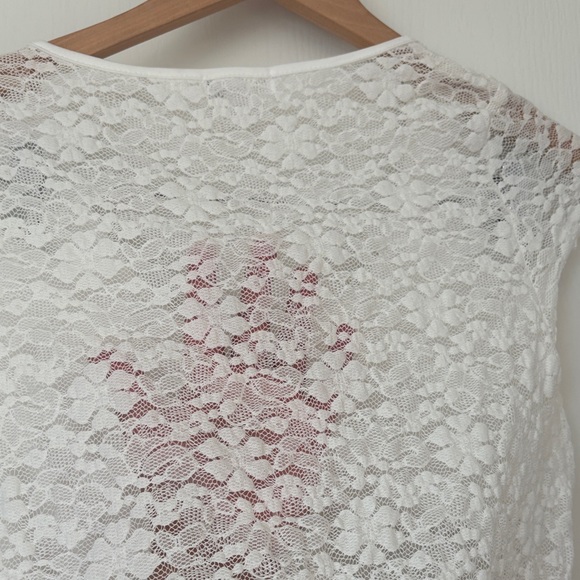 Orange Kiss Women's White Lace Crop Top - Picture 8 of 8